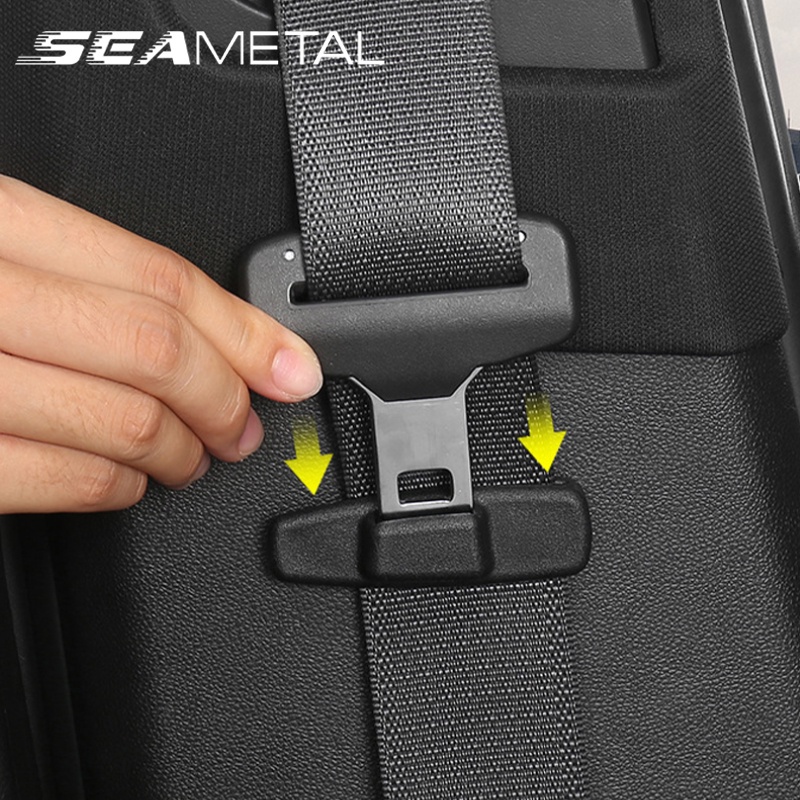 Seametal 2 ชิ้น ตัวยึดเข็มขัดนิรภัยรถยนต์ ABS ตัวปรับซ็อกเก็ต