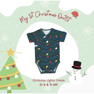 บอดี้สูทเด็กทารกแขนสั้น 0-3 และ 3-6 เดือน ลายคริสต์มาส (Christmas baby bodysuit)