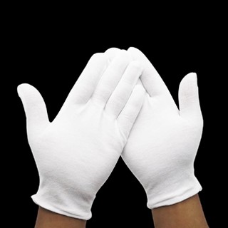 inthespreba1^^ 1 Pairs SPA Gloves Ceremonial Inspection Gloves White Cotton Work Gloves *new