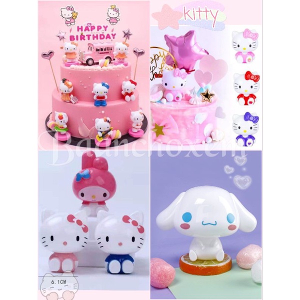 โมเดลตกแต่งเค้กคิตตี้​ sanrio โมเดลคิตตี้เมโลดี้ kitty melody โมเดลชินามอนโรล cinamall