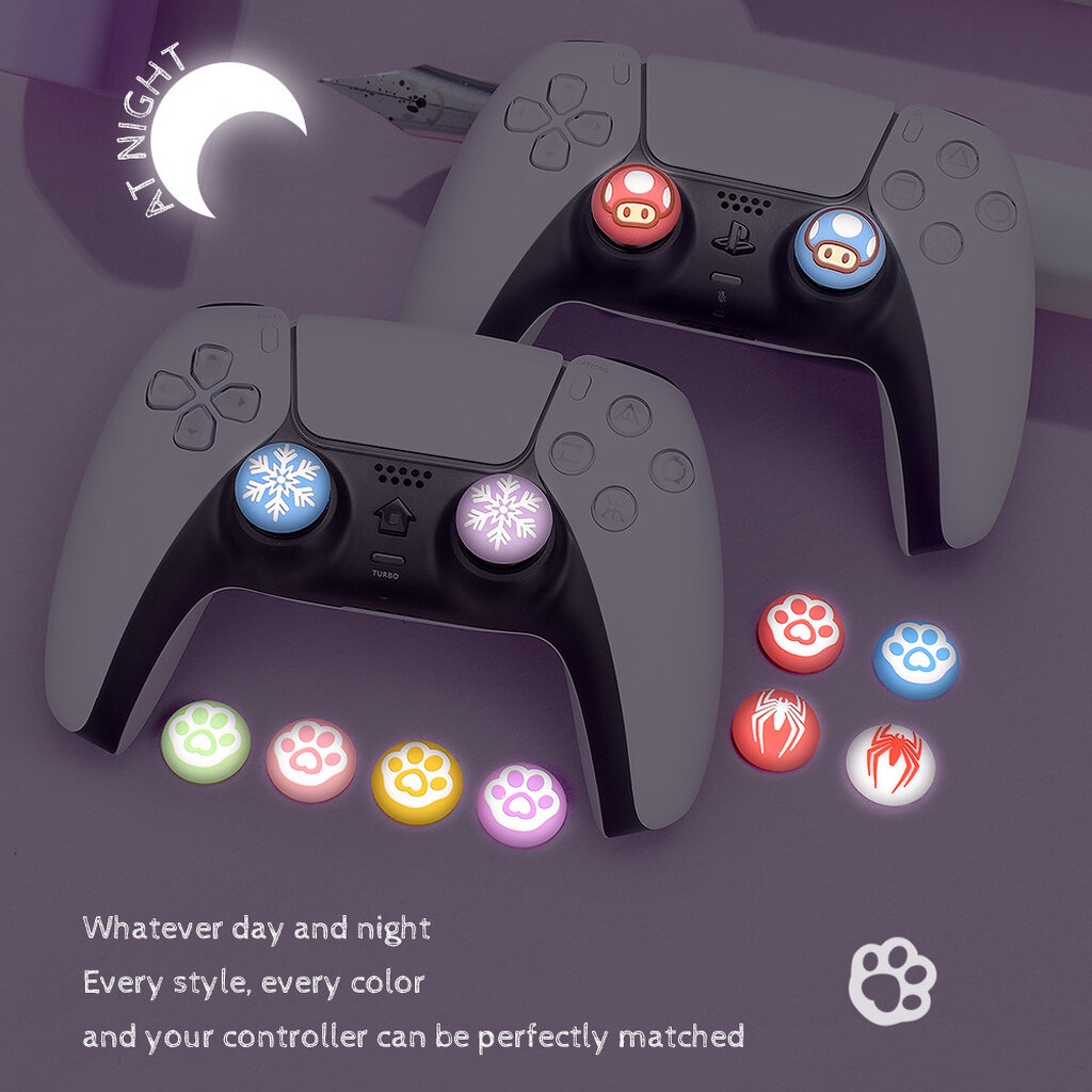 (1ชิ้น)ซิลิโคนอนาล็อกเรืองแสง for Xbox360 XboxOne XboxSeriesS/X PS5 PS4 Joy-Pro