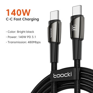 Toocki 140w PD USB C เป็น Type C สายชาร์จเร็ว สายเคเบิลข้อมูล