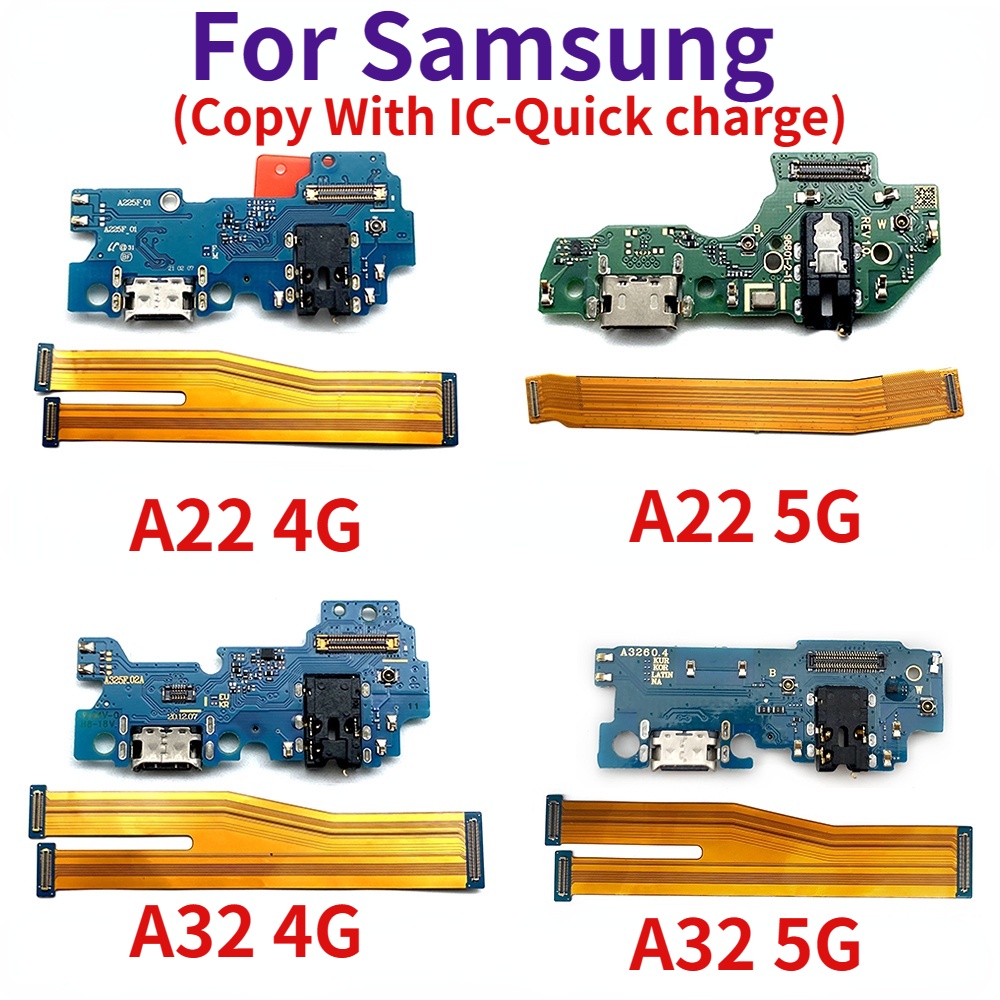 แท่นชาร์จ USB สายเคเบิลเมนบอร์ด แบบยืดหยุ่น สําหรับ Samsung Galaxy A22 A32 A33 4G 5G A225F