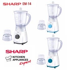 Sharp เครื่องปั่นอเนกประสงค์ขนาด 1 ลิตร รุ่น EM-14 ขนาด 350 วัตต์  ใบมีดสเตนเลส 4 แฉก คมกริบ ไม่เป็นสนิม **มือ 1 รับประก