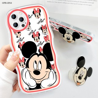 【ฟรี ที่วางโทรศัพท์】OPPO Reno 6 5F 5 4 4F 5G 4G เคสออปโป้ สำหรับ Soft TPU Clear Case การ์ตูน Mouse เคส เคสโทรศัพท์ เคสมือถือ เคสนิ่ม Big Wave Shockproof Cover