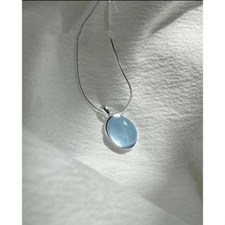 1Pc Natural Aquamarine Oval Shape Pendant Natural Blue Brazilian Aquamarine with 925 silver Top High Quality Aquamarine.