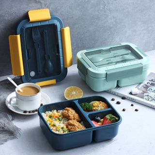 Thicken bento box with dinnerware japanese style snack food box kitchen plastic container food storage lunch box for sch