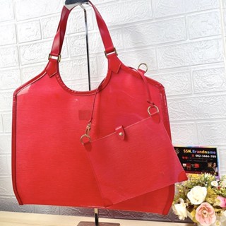 กระเป๋า  Louis Vuitton Plage Clear Translucent Epi Baia Grenadine Red Patent Bag