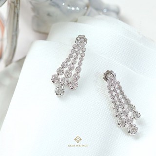 Gems Heritage : ต่างหูเพชรเจ้าสาว เพชรแท้น้ำ 98 พร้อมใบรับประกัน(erwg267)