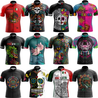 เสื้อกีฬาแขนสั้น ลายทีม Mexico Maillot Bike คุณภาพสูง สําหรับผู้ชาย