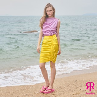 RICHIERICH By TandT - RUCHED EFFECT SATIN SKIRT กระโปรงรูดย่นปรับระดับความสั้นยาว ผ้าซาติน