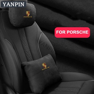 For Porsche หมอนรองคอ หนังกลับ สําหรับรถยนต์ Panamera Macan New Cayenne Taycan 917 718 911 GT3 RWB