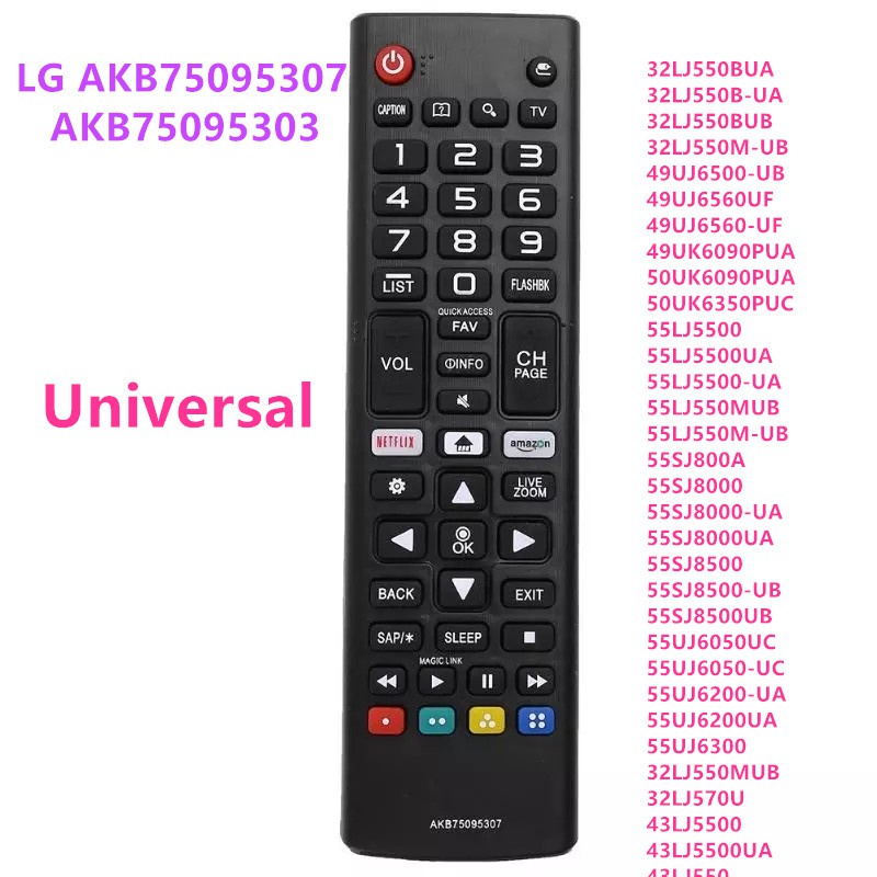 LG AKB มือสอง75095307 สมาร์ททีวีรีโมทคอนโทรลทดแทนสําหรับ LG AKB75095307 ลูกชาย75095303 Led TV 55LJ55