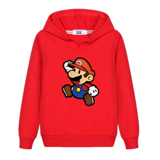 [เสื้อฮู้ดแฟชั่น] เสื้อฮู้ดดี้ ผ้าฝ้ายแท้ ลาย Super Mario Brothers สไตล์ญี่ปุ่น และเกาหลี ของขวัญวันเกิด สําหรับผู้ชาย และผู้หญิง