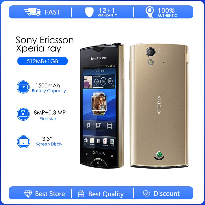 Sony Ericsson St18i Xperia Ray St18i โทรศัพท์มือถือ หน้าจอสัมผัส 3.3 นิ้ว กล้อง 8MP Android