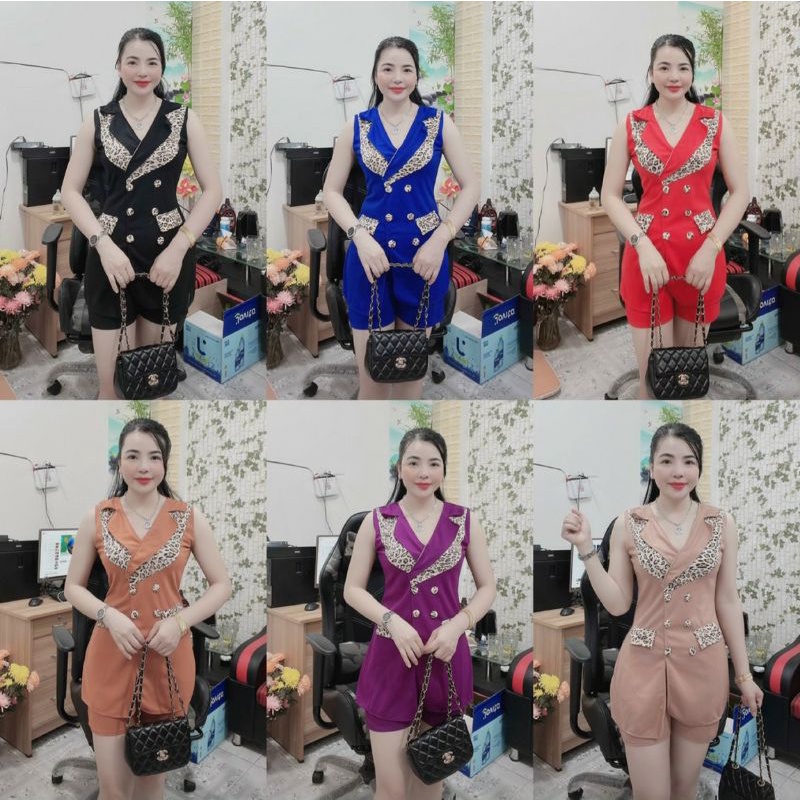 Set กางเกงขาสั้นและคอปกเสื้อกั๊กtch75