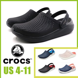 Crocs LiteRide สีเทา เปล่งแสง Clog แท้ หิ้วนอก ถูกกว่าshop รองเท้าขนาดใหญ่