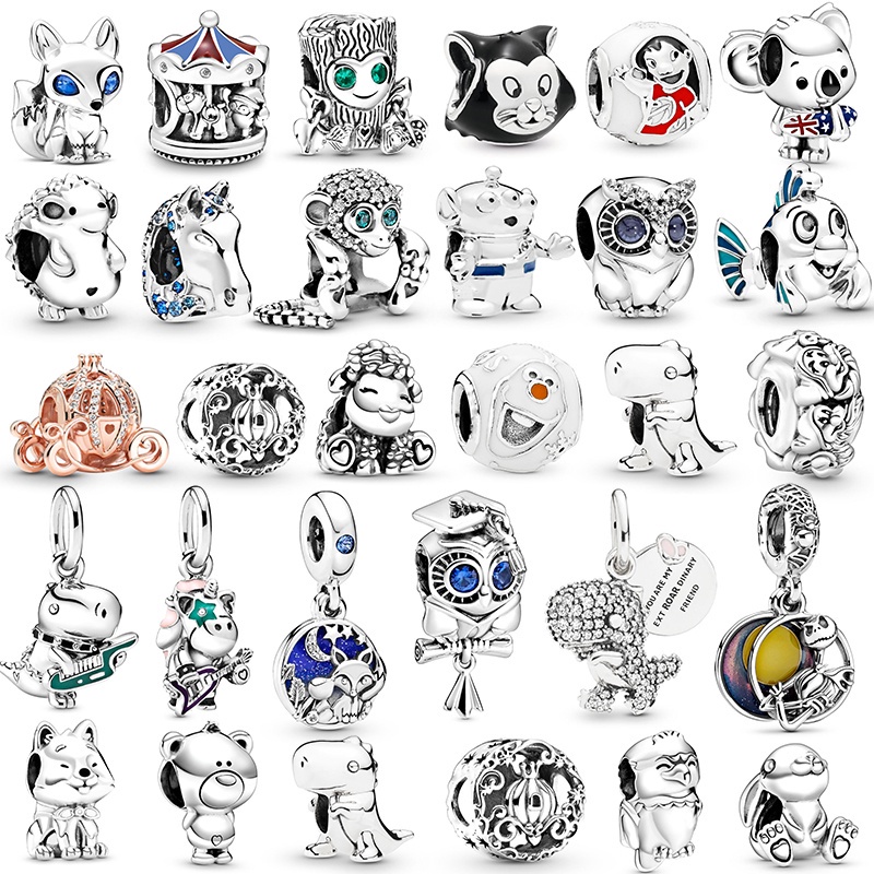 จี้ลูกปัดคริสตัล รูปการ์ตูนสุนัขจิ้งจอก สีฟ้า สําหรับทําเครื่องประดับ สร้อยข้อมือ สร้อยคอ ผู้หญิง