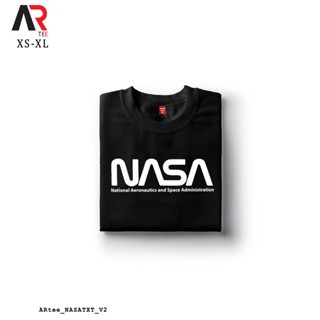 เสื้อยืดชาย - AR Tees NASA โลโก้ข้อความ v2 เสื้อที่กําหนดเอง Unisex T-shrit สําหรับผู้หญิงและผู้ชาย_51