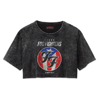 เสื้อยืด พิมพ์ลาย Foo FIGHTERS CROP TOP สไตล์วินเทจ