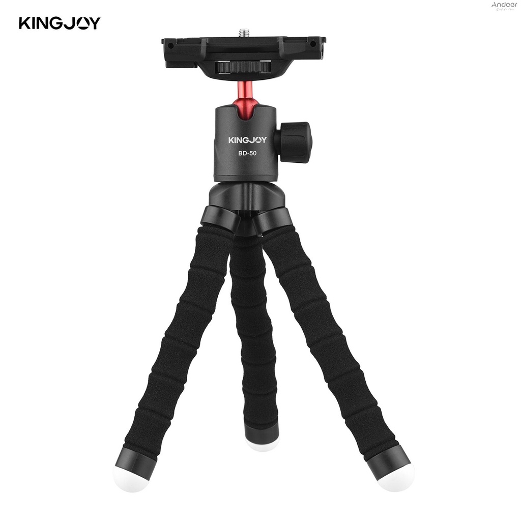 Kingjoy KT-500+BD-50 ขาตั้งกล้อง หัวบอล หมุนได้ พร้อมสกรู 1/4 นิ้ว ปรับได้ สําหรับสมาร์ทโฟน กล้อง เซลฟี่ บันทึกวิดีโอ ไลฟ์สด