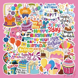 ❉ สติกเกอร์ Happy Birthday Series 01 สําหรับตกแต่ง ❉ สติกเกอร์แฟชั่น กันน้ํา DIY 50 ชิ้น/เซต