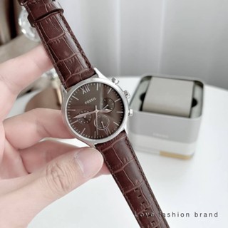 👑ผ่อน0%~แท้100%👑 นาฬิกาข้อมือ FOSSIL Fenmore Multifunction Brown Leather Watch BQ2719