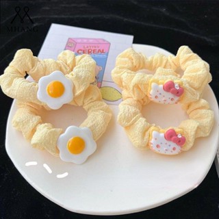 ยางรัดผม ขนาดใหญ่ ลายการ์ตูนคิตตี้ แมวน่ารัก สีชมพู สีเหลือง แฟชั่นสําหรับผู้หญิง
