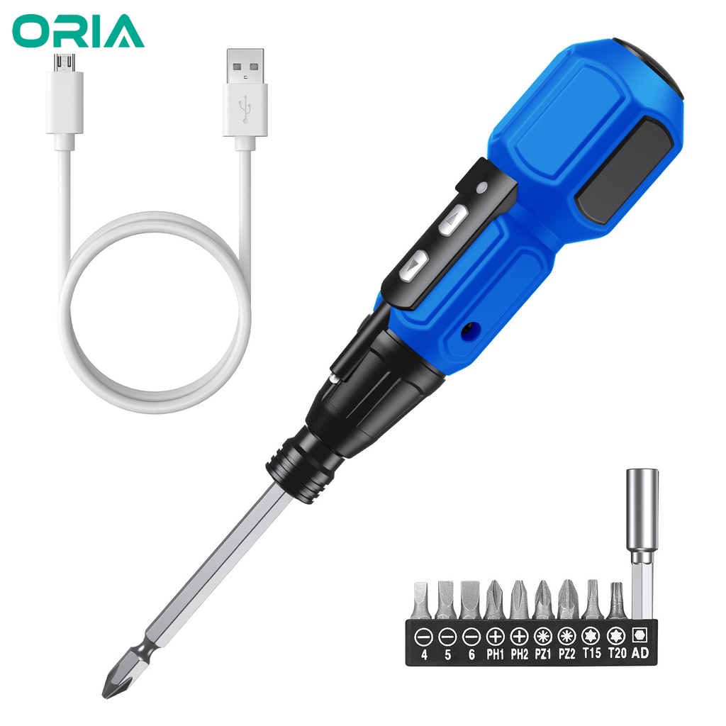 Oria ชุดไขควงไฟฟ้า ไร้สาย แม่เหล็ก พร้อมไฟ LED สําหรับซ่อมโทรศัพท์มือถือ เกมคอนโซล กล้อง แล็ปท็อป