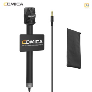 Comica HRM-S ไมโครโฟนสัมภาษณ์มือถือ สําหรับสมาร์ทโฟน 3.5 มม. TRRS Plug Cardioid Condenser Mic