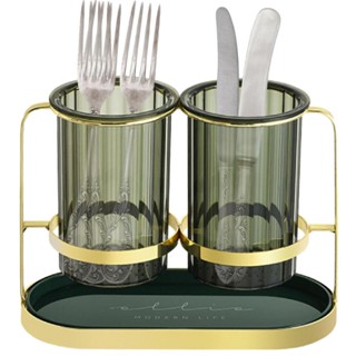 Home Tableware Drying Rack Basket Draining Quick-drying Chopsticks Rack Double Chopsticks Cage Iron Chopsticks Tube