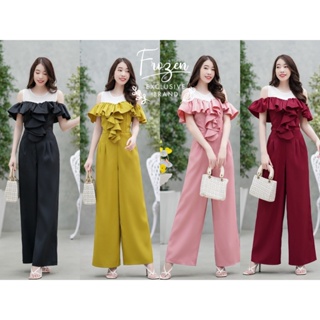 hbstation.shop เสื้อผ้าผู้หญิง Jumpsuit สีดำ เหลือง ชมพู แดง พร้อมส่ง