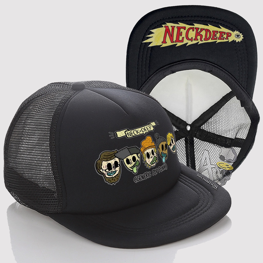 หมวก Snapback Jaring Distro/Snapback Trucker Hat - หมวกคอลึก 02 โลโก้ล่าสุด PREMIUM QUALITY V02 ST08