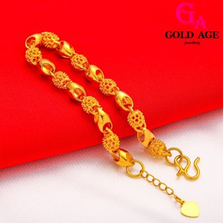 Ga พร้อมส่ง เครื่องประดับ สร้อยข้อมือ ลูกปัดชุบทอง 24K 916 กรุงเทพมหานคร ฉลุลาย แฟชั่นสําหรับผู้หญิง