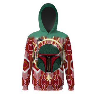 เสื้อกันหนาวลําลอง มีฮู้ด พิมพ์ลาย Boba Fett 3D สไตล์สตรีท