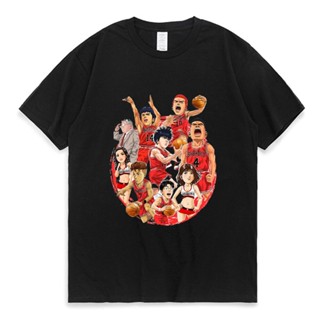 เสื้อยืดสีขาวผู้ชาย ผู้ชายผู้หญิงเสื้อยืด Sakuragi Slam Dunk บาสเกตบอลวินเทจ Tees แขนสั้นอะนิเมะการ์ตูนญี่ปุ่นสตรีทแวร์เ