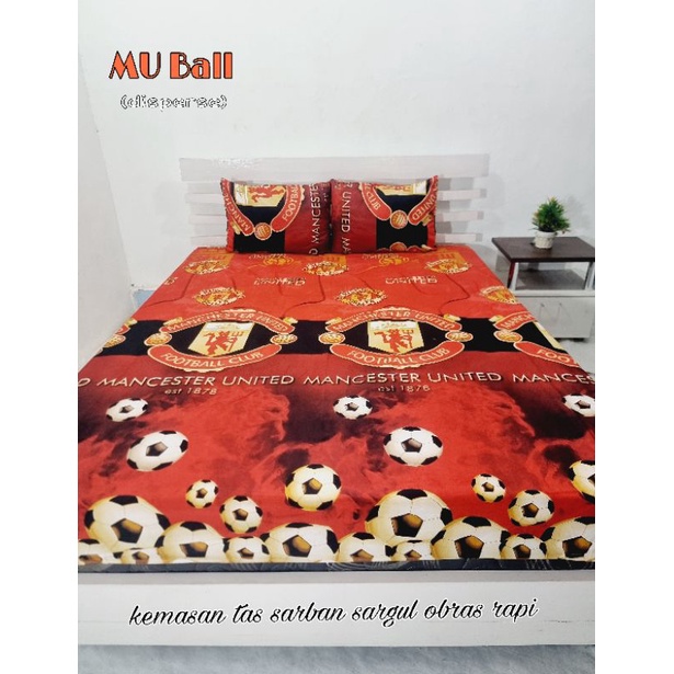 KATUN PREMIUM COTTON RUBBER BEDSHEET 100/120/160/180/200 FOOTBALL MOTIF MU MU MU MU MU MU MU MU FOOT