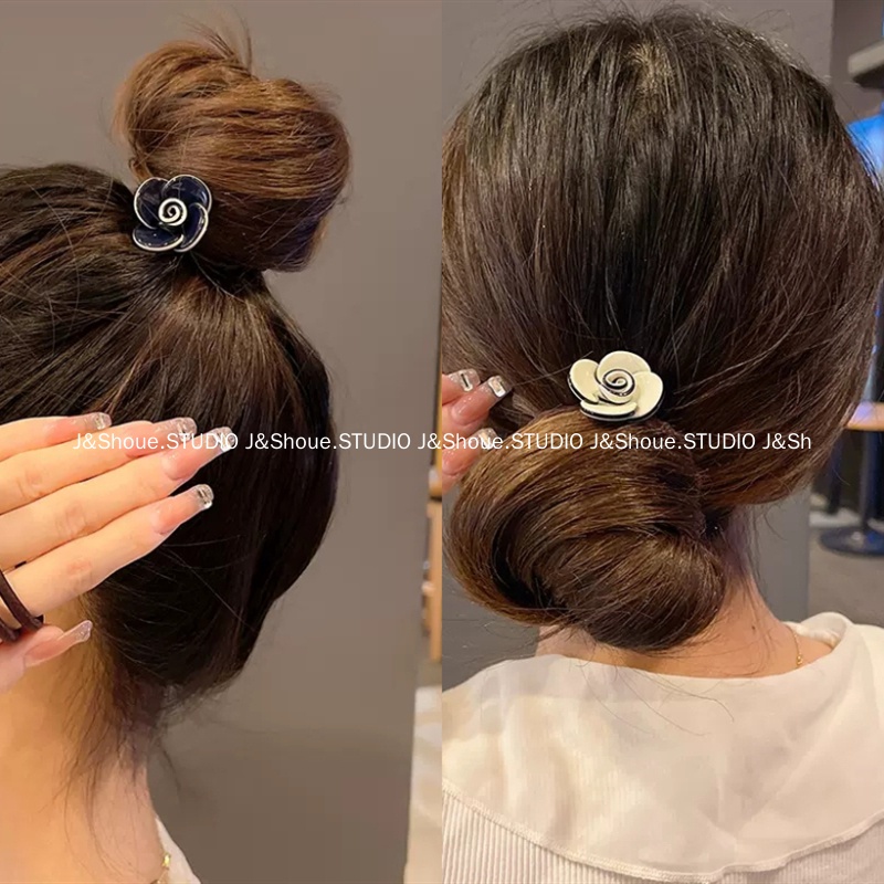 Kf539 ยางรัดผม ลายดอกกุหลาบ อะซิเตท สง่างาม สไตล์เกาหลี เรียบง่าย เครื่องประดับ สําหรับผู้หญิง