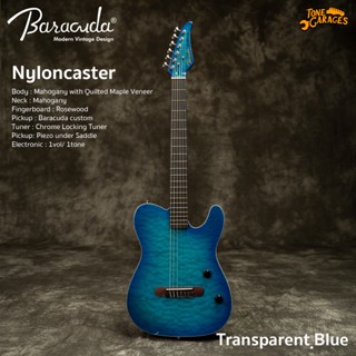 Baracuda Nyloncaster Transaparent Blue กีต้าร์ไฟฟ้า สายไนลอน แถมฟรีกระเป๋า