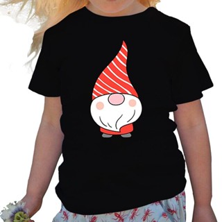 🎅 Christmas Gnome Flower Bulb Cap Cartoon Childrens Black Casual Comfort Clothing Girls Kids Christmas Print Teenagers