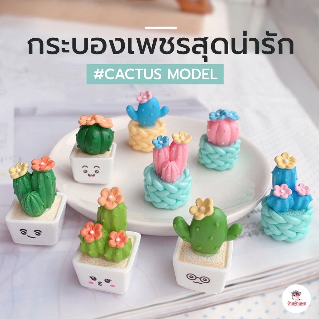 กระบองเพชรสุดน่ารัก ตุ๊กตาจิ๋ว โมเดลจิ๋ว แต่งสวน ตุ๊กตาแต่งสวนจิ๋ว