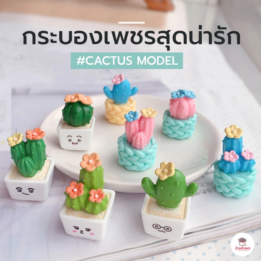 กระบองเพชรสุดน่ารัก ตุ๊กตาจิ๋ว โมเดลจิ๋ว แต่งสวน ตุ๊กตาแต่งสวนจิ๋ว