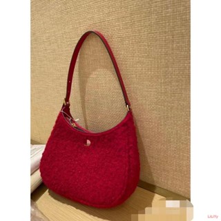 ⛄Hot sale👏ใหม่กระเป๋าใต้วงแขน Rose Red Retro กระเป๋าสะพายปิดแม่เหล็ก