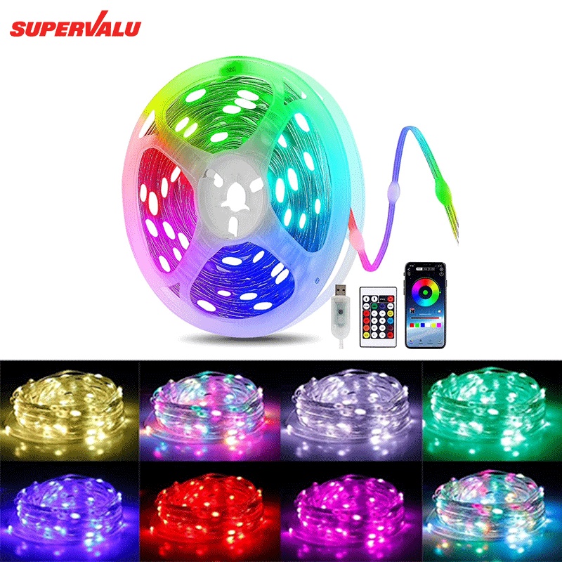 Christmas Strip Lights ไฟสายยาง USB ยาว 10 เมตร กันน้ำ ไฟ LED สำหรับตกแต่งต้นคริสต์มาส สีสัน หลายสี ไฟท่อยาง