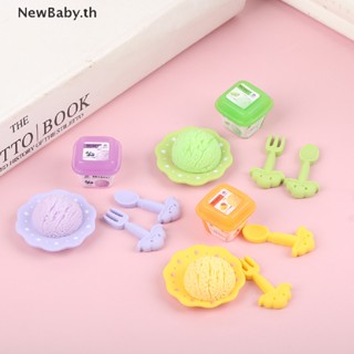 Newbaby ชุดถาดไอศกรีมจิ๋ว 1:12 อุปกรณ์เสริม สําหรับบ้านตุ๊กตา