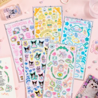 🌟Sanrio Style Sticker สติ๊กเกอร์ซานริโอ้ สติกเกอร์น่ารัก สติกเกอร์พร้อมส่ง คุโรมิ มายเมโลดี้ เคลือบวิ้งค์ เนื้อPETกันน้ำ