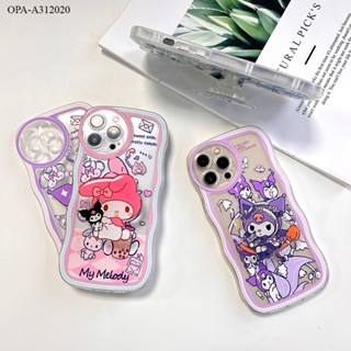 OPPO A31 A53 A33 A54 A55 A57 A92 A52 A93 A77S 2022 2020 4G เคสออปโป้ สำหรับ Melody Kuromi Wave Bracket เคส เคสโทรศัพท์ เคสมือถือ Full Back Cover Soft Case Protective Shockproof Casing