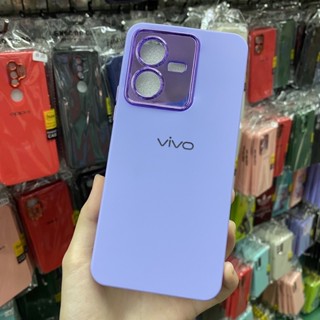 เคสกำมะหยี่สี ขอบโครเมี่ยมมีโลโก้✨สำหรับรุ่น ViVO Y22/Y22s📮พร้อมส่งในไทย🚚🚛🚲