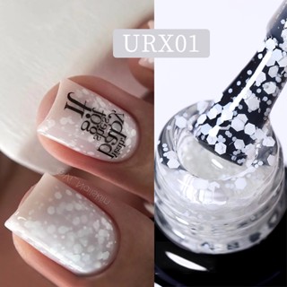 Ur SUGAR ยาทาเล็บเจล UV เจล กลิตเตอร์ เลื่อม เกล็ดหิมะ สีขาว 7.5 มล. สําหรับตกแต่งเล็บ