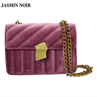 Jasmin NOIR กระเป๋าสะพายไหล่ ผ้ากํามะหยี่ สายโซ่ สําหรับผู้หญิง